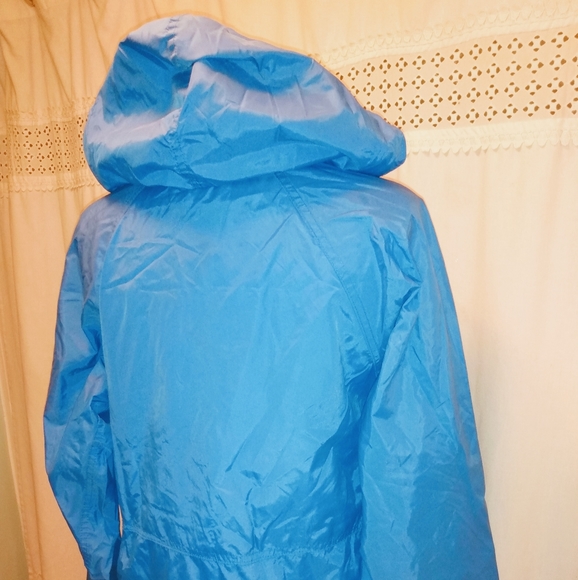 Vintage Llbean Blue Windbreaker Women's Rain Coat - Picture 5 of 10